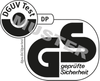 Logo: DGUV Test Prüf- und Zertifizierungsstelle Druck und Papierverarbeitung, geprüfte Sicherheit Logo: DGUV Test Prüf- und Zertifizierungsstelle Druck und Papierverarbeitung, geprüfte Sicherheit
