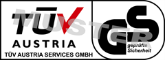 Logo: TÜV Austria Services GmbH, geprüfte Sicherheit