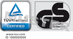 Logo: TÜV Rheinland LGA Products GmbH, geprüfte Sicherheit