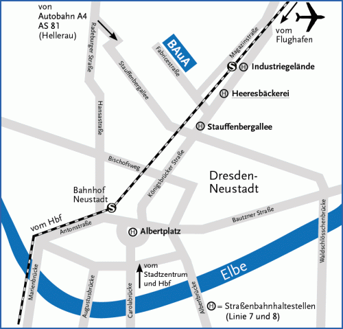 Anfahrtsskizze zum Standort Dresden