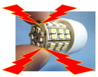 Risiko des elektrischen Schlags bei LED-Lampen ohne ausreichenden Berührungsschutzes