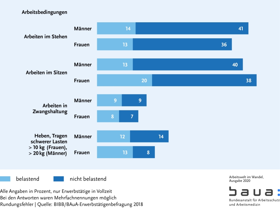 Graphik: Arbeitsbedingungen: Körperliche Anforderungen (S. 24)